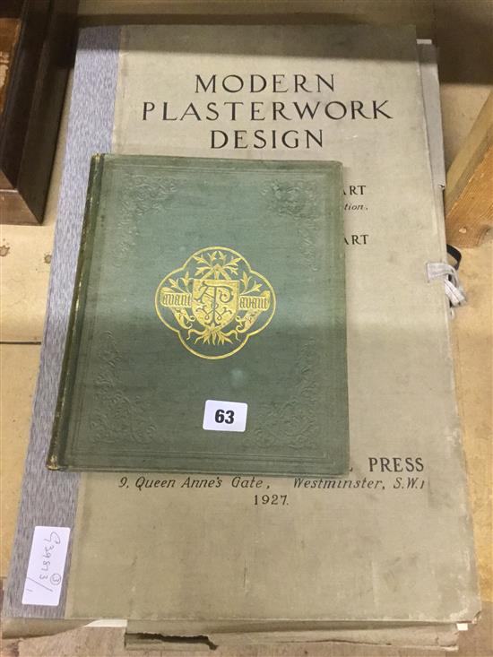 Modern plasterwork G P Bankart & another folio & Pugin vol Christian architecture